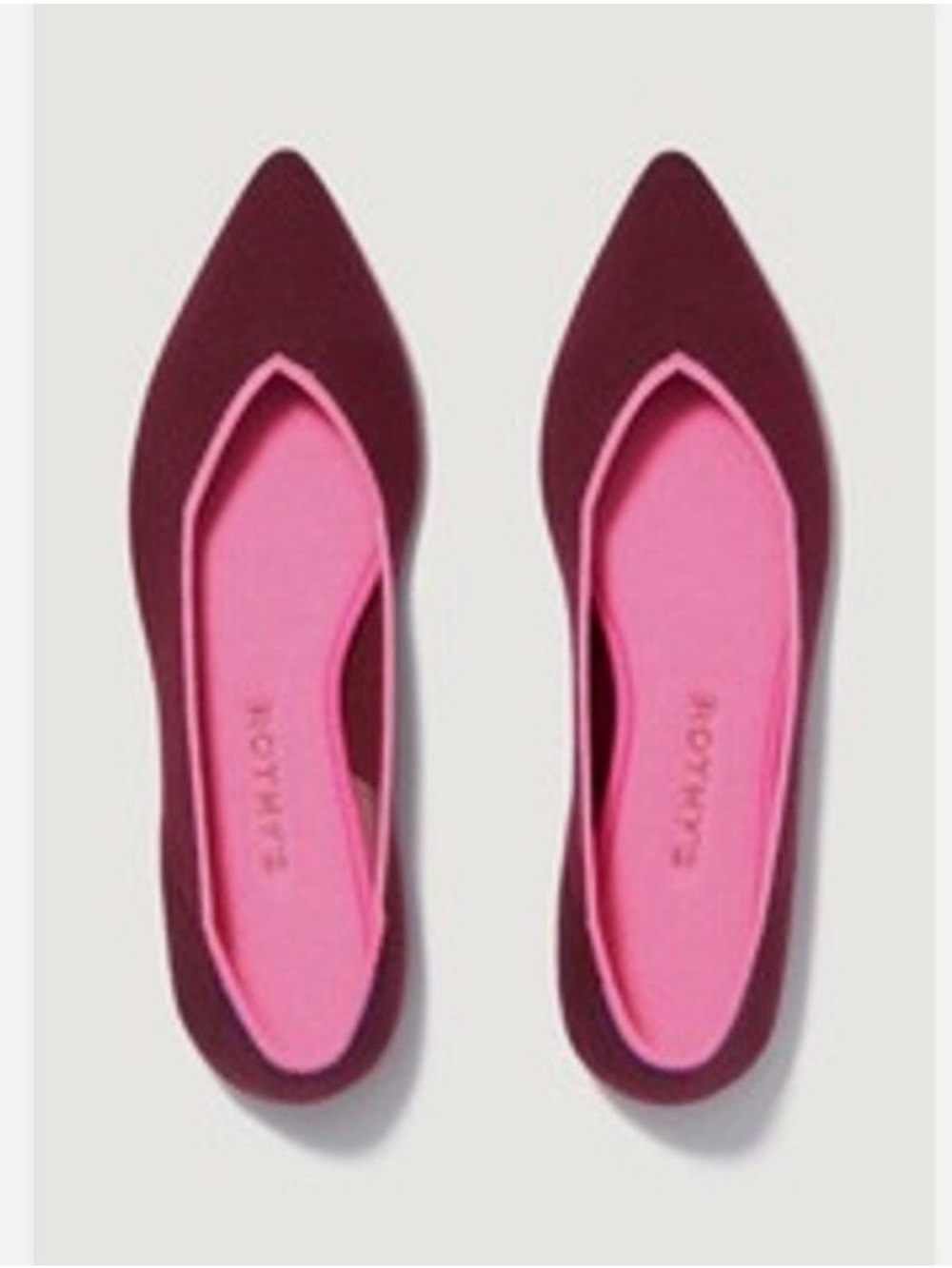 Rothy's The Point Ballet Flat Slip-On Merino Wool Currant Pink Size W 8.5
